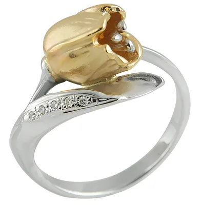 Золотое советское кольцо Тюльпан с якутским бриллиантом 0,24 кт. Размер  17,5. Красное и белое золото 583 пробы ⭐️, СССР, клеймо завода .7Е… |  Instagram