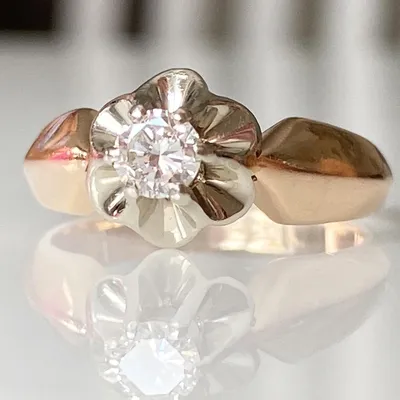 Золотое кольцо с бриллиантом Тюльпан (ID#1791008931), цена: 65880 ₴, купить  на Prom.ua