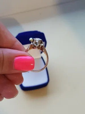 Золотое советское кольцо Тюльпан с якутским бриллиантом 9,15 кт. Размер  17,5. Жёлтое и белое золото 750 пробы ⭐️, СССР, Кольцо номерное (… |  Instagram