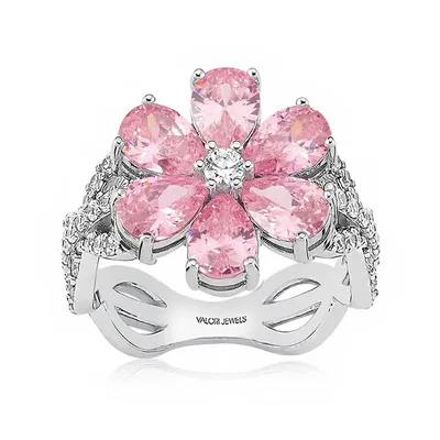 Золотое кольцо “Цветок” с бриллиантами купить в ломбарде Санкт-Петербурга