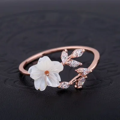 Кольцо с цветком на удачу | AliExpress