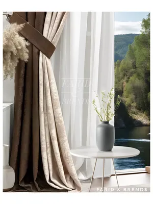 Комбинированные шторы темно-серые Kerty - готовые шторы из комбинированной  ткани - купить в Москве