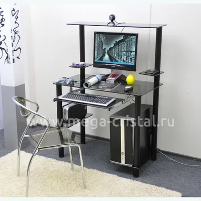 Купить Компьютерный стол КС05 серый по цене 17 090 руб. от производителя  Мега-Кристаль