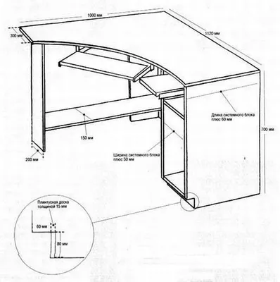 Схемы и чертежи угловых компьютерных столов 100 фото | Угловые компьютерные  столы, Компьютерные столы, Дизайн балкона
