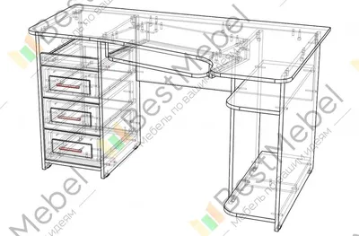 Компьютерный стол Практик-140 в Санкт-Петербурге - 15390 р, доставим  бесплатно, любые цвета и размеры