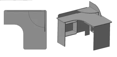 Модель углового компьютерного стола СКУ-5