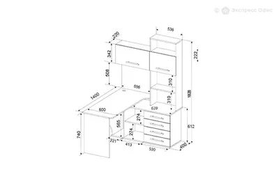 Письменный угловой стол с ящиками ОМ-1 в Санкт-Петербурге - 13990 р,  доставим бесплатно, любые цвета и размеры