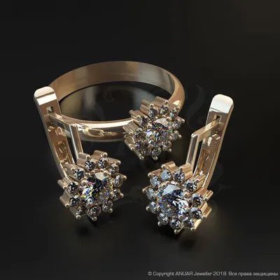 Женский комплект из красного золота с бриллиантами! #jewelry, #gemstone,  #fashion, #wedding, #rings, #engagementring | Jewels, Diamond, Jewelry