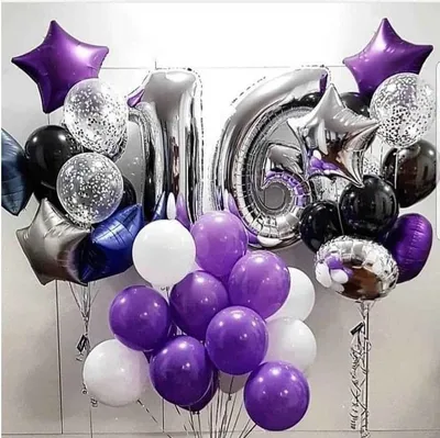 Композиция из гелиевых шаров в Фиолетовых тонах купить в интернет-магазине  в Самаре