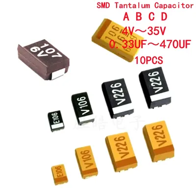 Танталовый конденсатор SMD типа A B C D, 10 шт | AliExpress