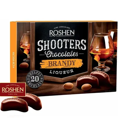 Конфеты Шоколадные Бренди Shooters, Roshen, 150г | $7.99 - купить на  RussianFoodUSA