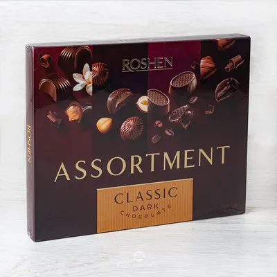 Конфеты Roshen горьк. Ассорти шок. 154г кор. шт. из раздела Конфеты