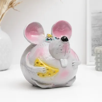 Копилка \"Мышь круглая\" серая, 15,5х16см купить по цене 449 руб. в  Интернет-магазине k-toy.ru
