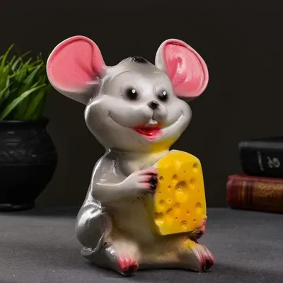 Копилка Мышь с сыром средняя, 11х15х19см - купить в Москве, цены на  Мегамаркет