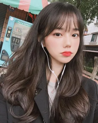 Pinterest | Korean long hair, Ulzzang hair, Hairstyles with bangs