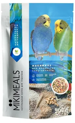 Mikimeals 0,4кг корм для волнистых попугаев в период линьки (477399),  купить оптом в Москве, цена, характеристики, описание - Симбио - ЗооЛэнд