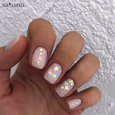 3 мл/коробка для дизайна ногтей Блестящий микс Звезда Сердце ... | Glitter  nail art, White nail designs, Nail colors