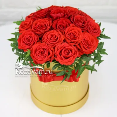 Шляпная коробка с красными розами - заказать в интернет-магазине «La  Bouquet»