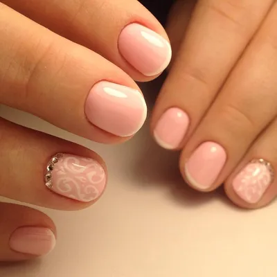 24 шт короткие миндалевидные накладные ногти французский розовый серый  накладные ногти Советы DIY полное покрытие съемный | AliExpress