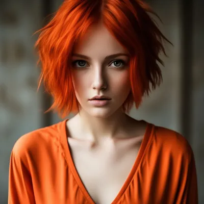 Рыжие волосы короткие волосы …» — создано в Шедевруме