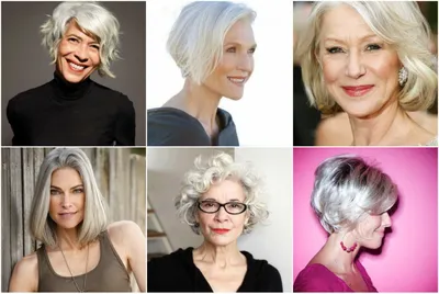 12 красивых коротких причесок для женщин за 70, которые не хотят красить  свои седые волосы