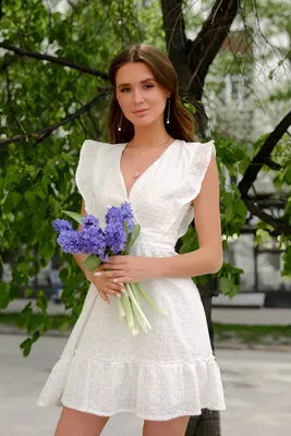 Простое белое платье-трапеция с коротким рукавом, женское летнее Кружевное  облегающее короткое платье с квадратным вырезом, платье-фонарик для дня  рождения, женское платье 2022 | AliExpress