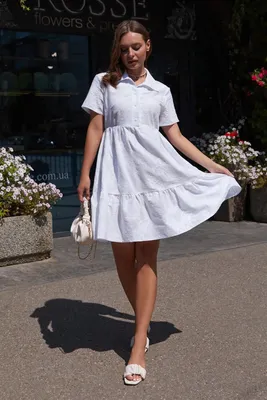 Короткое белое платье (80 фото): пышное, летнее, бело-розового цвета,  спереди короткое сзади длинное | Модные стили, Белое кружевное платье, Короткое  платье