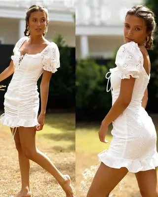 Белое платье женское летнее нерегулярное элегантное короткое платье на  шнуровке женское модное повседневное платье – лучшие товары в  онлайн-магазине Джум Гик