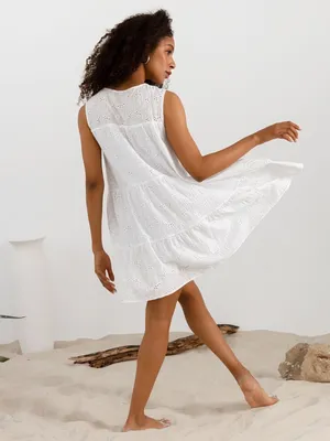 Короткое белое платье с открытой спиной и пышной юбкой купить в интернет  магазине в Киеве, nail-0649