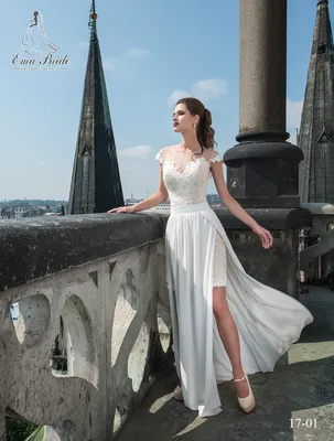 Вечернее платье с кейпом и разрезом - Wedding and evening dresses RSTELLE