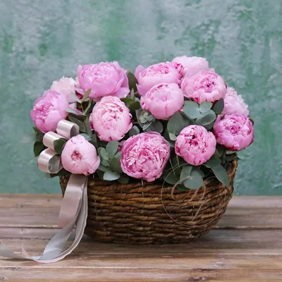 Купить корзину пионов | Интернет-магазин цветов dakotaflora.com