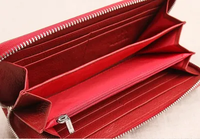 Красные женские кошельки на молнии кошелёк из кожи красного цветаМагазин  бижутерии МАРГО