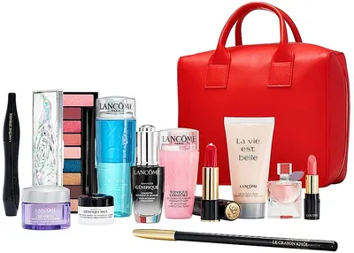 Lancome Beauty Box Inter Set Xmas (rem/125ml + ser/20ml + cr/5ml + cr/15ml  + tonic/75ml + b/lot/50ml + eye/palette + mascara/10ml + edp/4ml +  lipstick/3.4g + lipstick/3g + crayon/1.8g + bag) Набор |