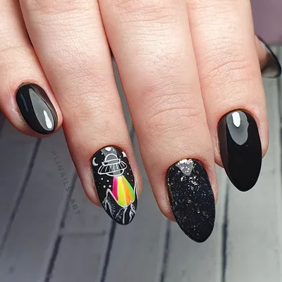 Космический маникюр in 2023 | Band nails, Alien nails, Nail colors