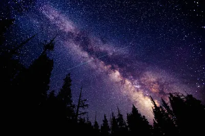небесный ночной пейзаж потрясающее звездное небо и яркая сине фиолетовая  галактика горизонтальный фон баннера, галактическое небо, звезды галактики,  Млечный Путь фон картинки и Фото для бесплатной загрузки