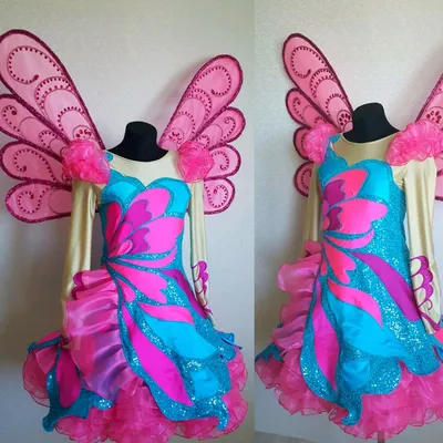 Купить карнавальный костюм детский Вестифика Костюм Винкс, синий,розовый,  128, цены на Мегамаркет | Артикул: 600010709113