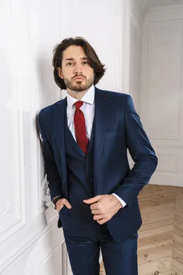 Купить Мужской костюм тройка темно синего цвета в интернет-магазине -  Gentleman - бутик мужских костюмов №1