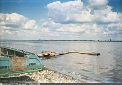 Вид с берега на водохранилище (Костромское море) - Retro photos