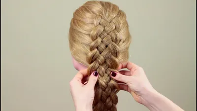 Косичка из пяти прядей. Обычный способ. Five strand braid - YouTube