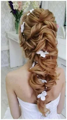 Прическа на свадьбу - объемная коса | Long hair styles, Long hair vine,  Unique wedding hairstyles