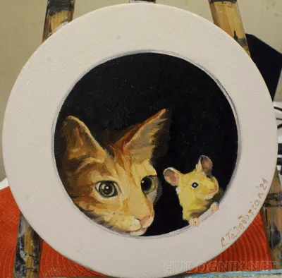 Кот, мышь,большие глазки» — создано в Шедевруме