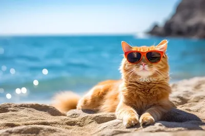 Герой моего Pinterest. Рыжий кот у океана | Кот, Рыжий кот, Океан