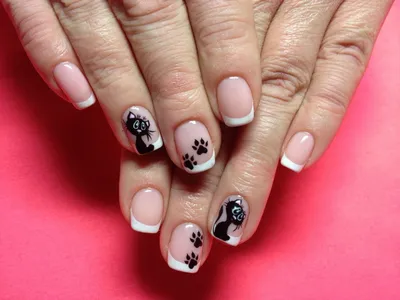 Fashion Nails Наклейки для ногтей слайдеры маникюра котики надписи набор