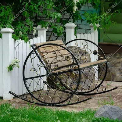 Кресло-качалка разборное для сада 881-49R металл и дерево купить за 20 925  руб. ЦЕНА Снижена - Зимние скидки на Кресла качалки