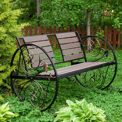 Купить Кресло качалка кованое с ДПК и ажурными элементами 881-46R недорого  по цене 25 300руб.|Garden-zoo.ru