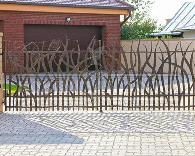 КОВАНЫЕ ВОРОТА И КАЛИТКИ (Каталог №1) | Фото и эскизы металлических ворот с  калиткой