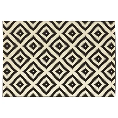 Купить черно-белый ковер на пол Rhombus в интернет-магазине ковров-килимов  в сканди, этно, бохо стиле - CARAVANNA.RU