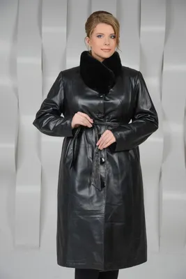 Продажа Женского кожаного пальто с мехом в интернет магазине | Артикул:  O-1372-N
