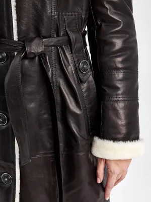 Кожаное пальто зимнее New Style - купить по выгодной цене | Планета Моды и  МЕХА