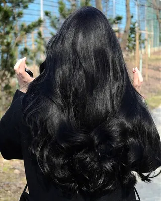 Длинные прямые темные волосы - 73 фото